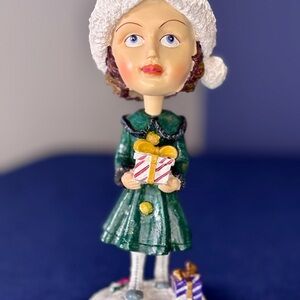 Winter Wonderland Christmas Woman Bobblehead